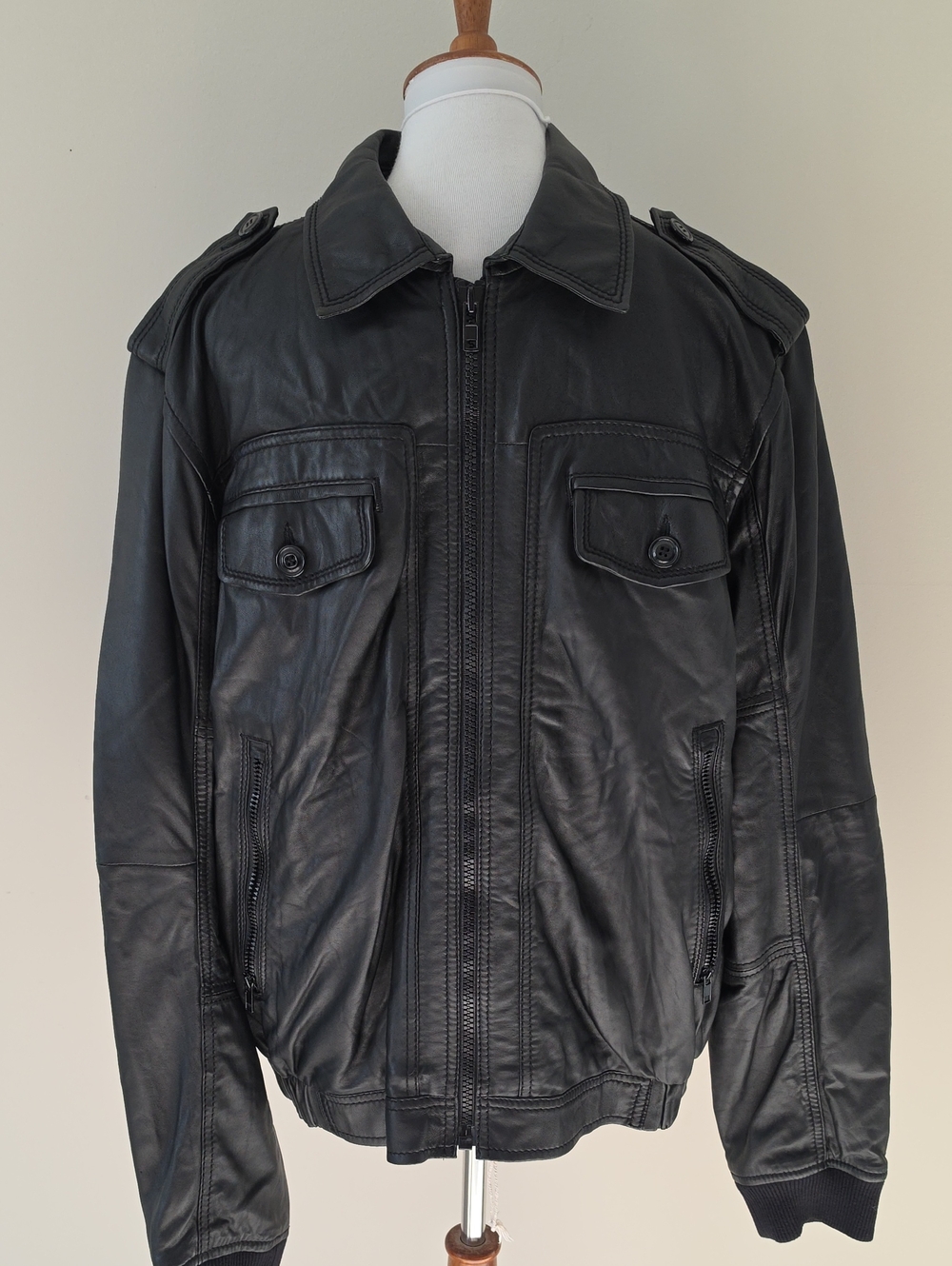 Diesel Vintage Full Zip Lamb Leather Jacket